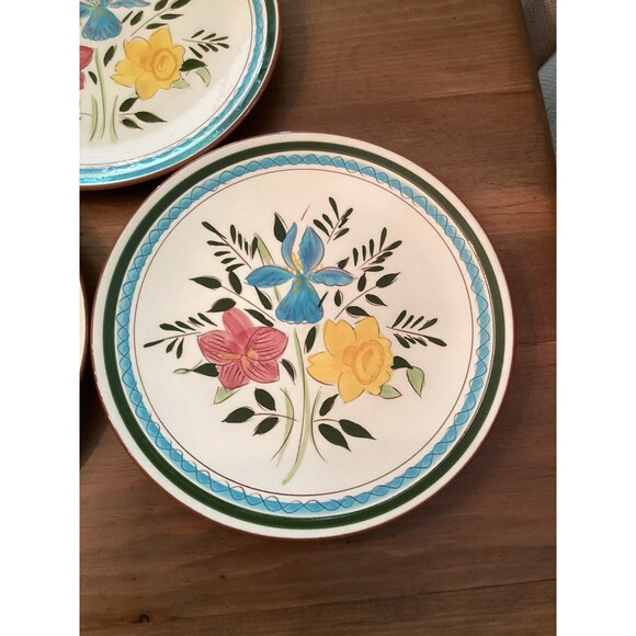 STANGL POTTERY COUNTRY GARDEN DINNER PLATES  10" FLORAL SET OF THREE - Picture 2 of 4